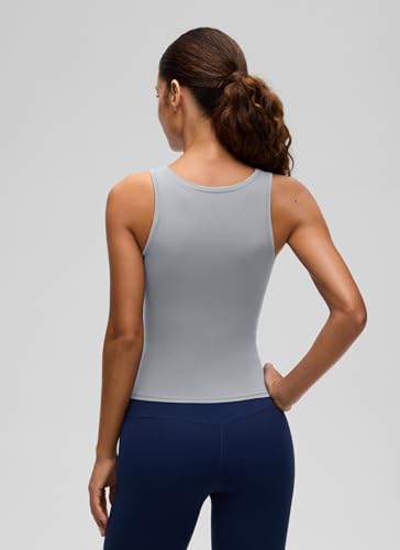 Image of CRZ YOGA Softembrace Scoop Neck Tank Top | Workout, Ultra Soft, Tight Fit, Waist Length, Double Lined, Sleeveless Shirts for Women