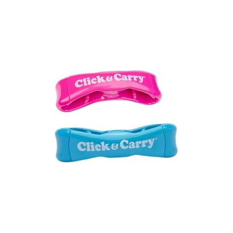 Click & Carry Grocery Bag Carrier, 1 Pack, Fuchsia - As seen on Shark Tank, Soft Cushion Grip - Grocery Bag Carrier, 1 Pack, Blue - As seen on Shark Tank, Soft Cushion Grip Cover