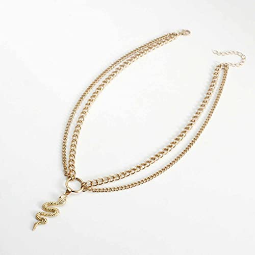 Zeshimb Gold Snake Necklace Choker Punk Layered Serpent Necklace Statement Animal Cobra Pendant Collar Necklace Jerwelry For Women Girls #TOP5