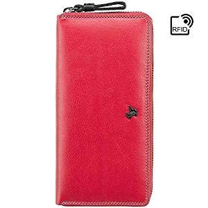 Visconti Large Continental Zip Around Purse In Red Or Black Multi Sp79 (Red) #TOP5
