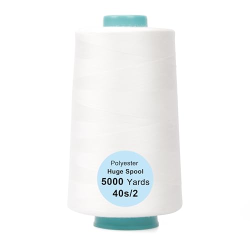 Hilo de poliéster para bordar 5000 yardas blanco miniatura 1