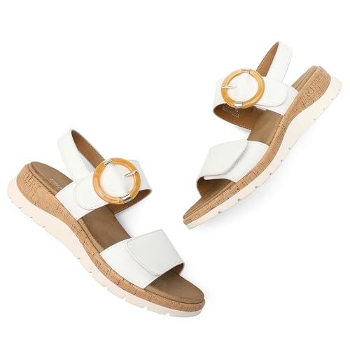 Image of UBFEN Womens Low Wedge Walking Sandals with Arch Support | Open Toe Sandals Adjustable Instep and Ankle Straps for Summer Everyday Outfits, Travel,Vacation