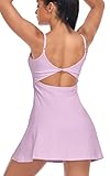 Womens Tennis Dress, with Adjustable Straps & Built-in Bra Athletic Golf Dresses for Women Workout E