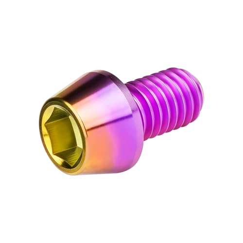 Image of Titanium Ti Bolt M5x9 16 18 20 25 30 35 40 45 50 55 60mm Tapered Head Screws Pack of 4 (M5x9mm, Purple Gold)