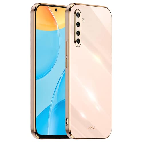 EASSGU Marco Electrochapado Funda para Realme XT/Realme X2 (6.4' Inches) Carcasa Protectora de Color de Silicona TPU Suave - Rosado