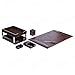 Dacasso Dark Brown Bonded Leather 8-Piece Desk Accessory Set - Organization Essentials & Executive Decor - Luxury Leather Blotter for Office Organization