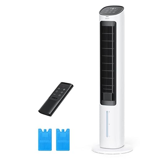 Dreo Evaporative Air Cooler, 40” Cooling Fan with 80° Oscillating, Humidifying, Removable Water Tank, Filter, Ice Packs, Remote Control, 3 Speeds, 7H Timer, Personal Swamp Cooler, White, DR-HEC001