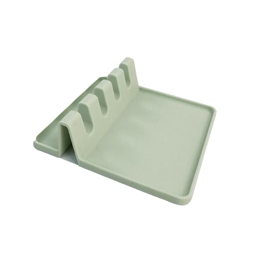 Fackelmann Ocean Supporto per utensili da cucina, parte funzionale in silicone, materiale morbido con le superfici, igienico e resistente, colore verde acqua, 14 x 14 x 4 cm