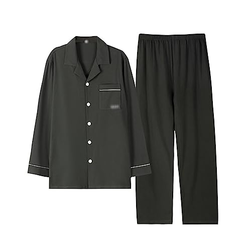 Men's Pyjamas Long-sleeved Thin Section Can Be Worn Outside Autumn and Winter Loungewear Two-piece Suit