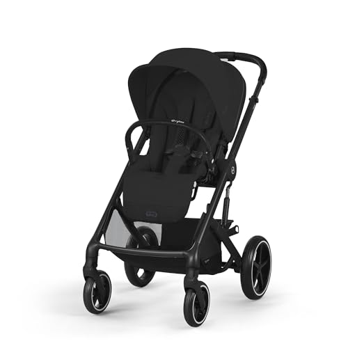 CYBEX Gold Passeggino Balios S Lux, Posizione Reclinabile Ergonomica, Sistema di Cintura con Una Sola Mano, Dalla Nascita Fino a 22 Kg (Circa 4 Anni), Moon Black