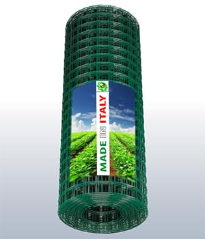 Rotolo Rete Metallica Zincata Plastificata 25 m, per Recinzioni da Giardino e Cortili (altezza 100 cm)