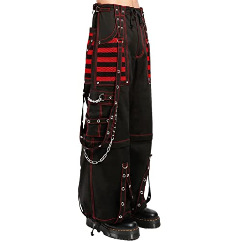 Men Gothic Bondage Black & Pink Men Pant Alternative Punk Rock Emo Trouser Pant Shorts/USA