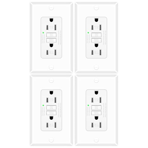 4 Pack 15A GFCI Outlet Tamper-Resistant Self-Test, ETL Listed White