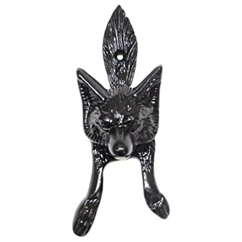 Castelion Small Black Cast Iron Fox Door Knocker Cover