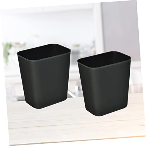 Caneca de basura pequeña negra rectangular de plástico miniatura 7