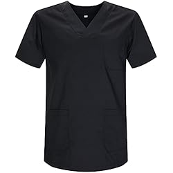 Uniformes Laborales MISEMIYA - Casaca Unisex MÉDICO Enfermera Uniforme Limpieza Laboral ESTÉTICA Dentista Veterinaria Sanitario HOSTELERÍA - Ref.817 - M, Negro