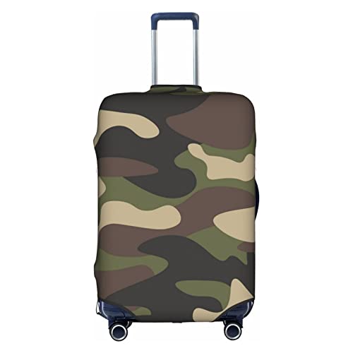 Camouflage Vintage Camo Travel Luggage Cover Fits 18-32 Inch Luggage, Elastic Suitcase Cover Protector with Concealed Zipper for Wheeled Suitcase Tsa Approved