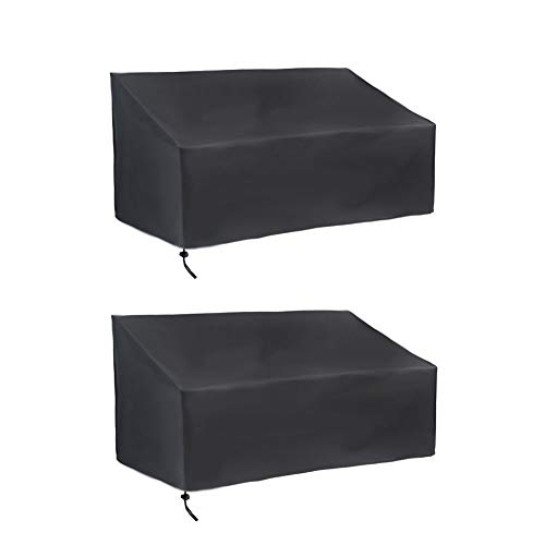 Outdoor Furniture Covers 2/3/4 Seater Bench Cover, Anti-UV/Anti-Wind Garden Bench Cover, Waterproof Patio Bench Cover Durable, Patio Furniture Cover For Bench Loveseat Sofa, 210D Oxford Cloth - Blac