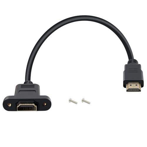 HuaLiSiJi HDMI Panel Mount Extension Cable 4K High Speed HDMI Cable Male to Female for Computer Blu Ray Player TV Xbox360 (1.64FT)