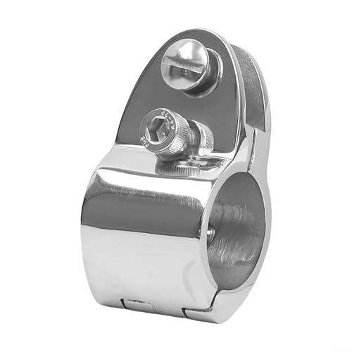 Honseadek Soporte de riel deslizante de mandíbula con bisagras, hardware marino de acero inoxidable 316 para tapas Bimini, compatible con barandilla de 7/8 pulgadas y 1 pulgada, resistente (22 mm)