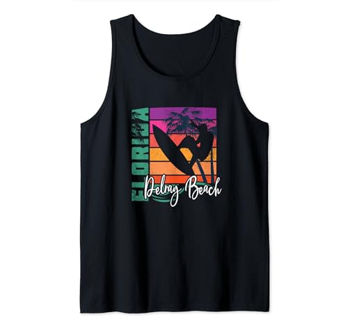 Delray Beach Florida FL USA Retro Surf Vacanza Souvenir Canotta