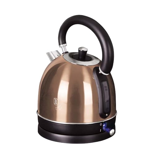 Berlinger Haus, Bouilloire électrique, Collection Rose Gold, base rotative à 360 °, Niveau d'eau transparent, Protection sèche bouillante, s'éteint...
