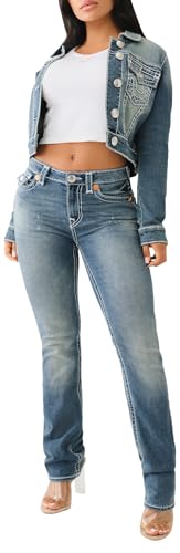 True Religion Womens Super T Billie Straight Flap Fit Valmonte MID Rise Jeans4
