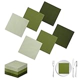 xolear 60 Piezas Servilletas de Papel Verde, 33 x 33 cm Servilletas de Papel Verde Salvia, Decoración de Mesa, para Bodas, Cenas, Cumpleaños, Aniversarios de Novia