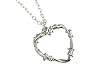 Barbed Wire Heart Necklace, sterling silver or silver plated or black choker chain, gothic jewellery thorn valentines day gift for girlfriend wife halloween #1