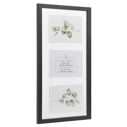 Studio Decor 10" x 20" Black Home Float Picture Frame - Includes Pre-attached Hanging Hardware, Horizontal or Vertical Display - 1 Pack - Thumbnail 3