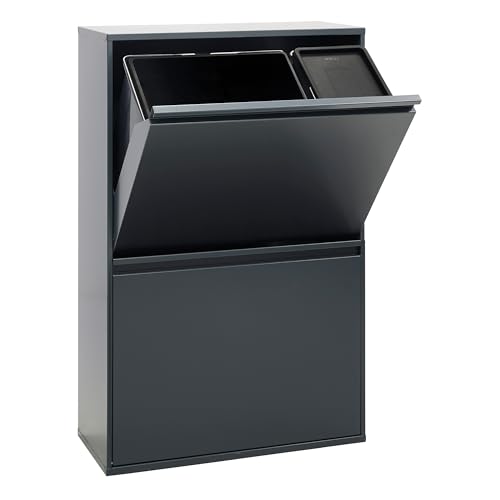 ARREGUI Basic CR604-B2 Mülltrennsystem aus Stahl | 4 Fächer Mülleimer für die Küche | 1 Extra...