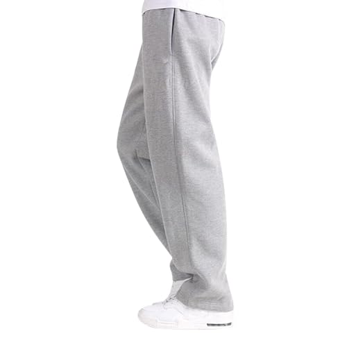 Men's Loose Straight Sweatpants, Elastic Waist Athletic Joggers Sweat Pants with Pockets, Drawstring Elastic Waist Pants4