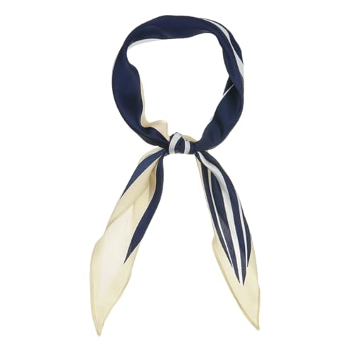 Allegra K Women Satin Rhombus Neck Scarf Stripe Print for Shirts Ponytail Neckerchief Bag Accessory for Summer Bandana