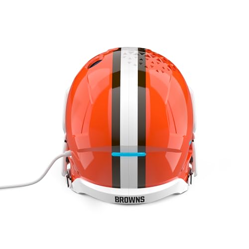 Image of NFL Echo Dot Bundle: Includes Echo Dot | Deep Sea Blue and Limited-Edition NFL Helmet Stand | Cleveland Browns