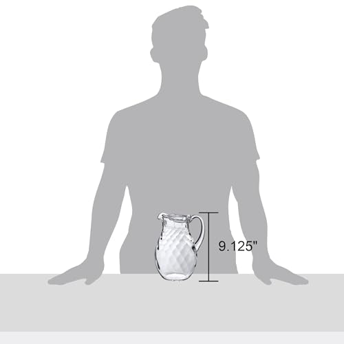 Amazing Abby - Bubbly Whirly - Plastic Pitcher (64 oz, 2 Quart), Clear Water Pitcher with Lid, Fridge Jug, BPA-Free, Shatter-Proof, Great for Iced Tea, Sangria, Lemonade, Juice, Milk, and More