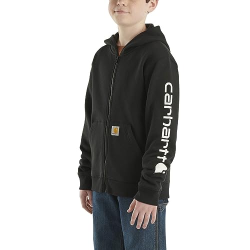 Carhartt Kid's CP8675 Long-Sleeve Full-Zip Logo Sweatshirt - Boys