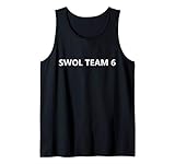 Swol Team 6 Swole Funny Gym Lifting Workout Fitness Gains Tank Top