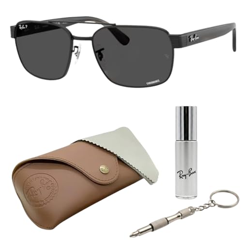 Image of Ray-Ban RB3751CH CHROMANCE POLARIZED Square-Round Shape Sunglasses for Men & Women with Official Eyewear Kit