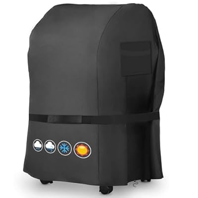 QEWTYI Outdoor Grill Cover, 40 Inch, Black, Polyester, Hook and Loop, Waterproof, Snowproof, Anti-UV, Wind Resistant, Easy to Use & Clean