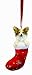 Papillion Christmas Stocking Ornament with "Santa's Little Pals" Hand Painted and Stitched Detail