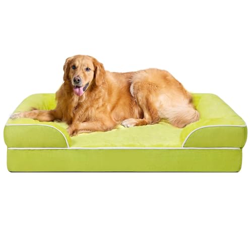 Image of Cutepups Orthopedic Dog Bed Comfortable Dog Mattress for Sleeping, Washable pet Bed for Dogs (Lemon Green, L)