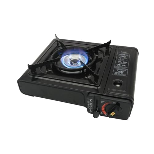 UTTAM Black Portable Camping Stove with Cary Case | Camping Gas Stove | EN417 Compliant | Automatic Ignition & Heat Control