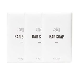 Public Goods 3-Pack Bar Soap for Women & Men | Hand & Body Soap for Sensitive Skin | Natural Fragrance from Organic Essential Oils | For Bath & Shower | Non Toxic, Vegan Friendly | 5 Oz | 3 Count