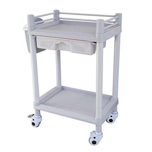 Carrito de 2 niveles con ruedas y cajones ABS 150kg miniatura 1