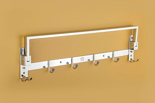 Image of iSTAR Stainless Steel 24 Inch Folding Towel Rack | Silver Towel Stand | Towel Rod | Shelf for Bathroom | Bathroom Accessories (Silver, Pack of 3)
