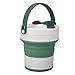 Tasses à café pliables pour voyage, tasses à café pliantes en silicone étanche de 450 ml pour l'extérieur et les tasses à boire avec couvercle - Vert
