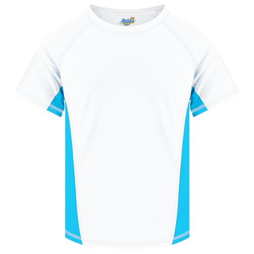 Image of Semois Boys Rash Guard Swim Shirt Short Sleeve Swimwear Toddler Kids Youth Rashguard Water Shirt UPF+ 50 Quick Dry Shirt