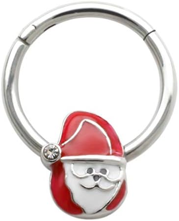 ExceproNose Ring 316L Surgical SS Christmas Day Father Christmas Body Jewelry Cartilage Hoop Nose Studs