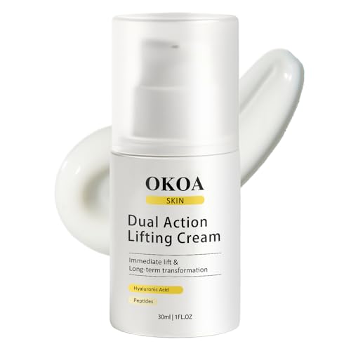 SHAPEGUARD OKOA SKIN Dual Action Lifting Cream - Instant Firming with Peptides & Hyaluronic Acid Hydrating Moisturizer All Skin Types 1.05oz