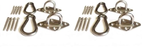 Image of MHMYDZ 1000 lb Capacity Heavy Duty Hammock Hanging kit Ultra Durable Hooks Carabiners for Hammock Stand Hammocks Swing Chair,Multiple Indoor Outdoor Suspension Ceiling Hooks (Pack of 2)